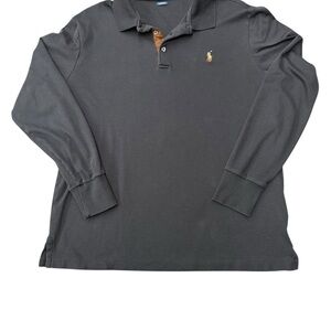 Polo by Ralph Lauren Men's Black Long Sleeve Polo Size large NWOT